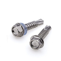 Vis autoperceuse pour toiture en acier inoxydable 304 410 316 à tête hexagonale avec rondelle en PVC