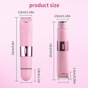 Afeitadora eléctrica personalizable recargable 2 en 1 indolora, máquina de eliminación de Bikini, recortadora de vello corporal para piernas, brazos, pubis - Product Image 6