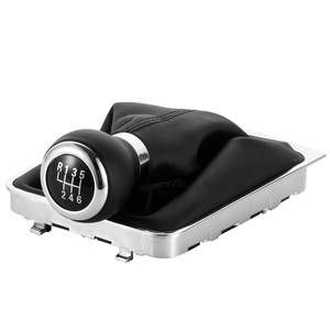 Couvercle de pommeau de levier de vitesse manuel en cuir, 5 ou 6 vitesses, pour Volkswagen Passat B6 B7 - Product Image 1