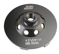 Disque diamanté en forme de flèche JDK de 4,5 pouces pour le décapage de revêtements, le béton, la maçonnerie, la peinture, l'époxy, la colle et le mastic