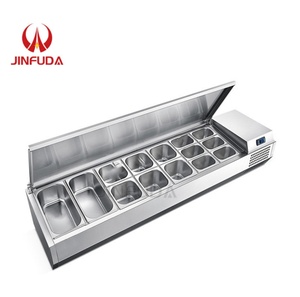 Barra de Ensaladas Refrigerada Comercial de Acero Inoxidable para Mostrador 9GN Pans - Product Image 1