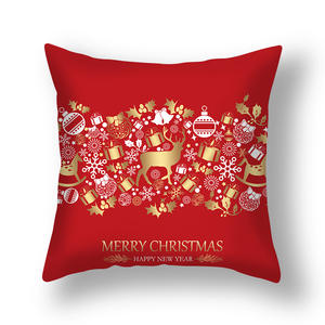 Baru rumah merah meriah Natal dicetak salju Cherry Sofa bantal bantal Natal bantal Case dekorasi perayaan - Product Image 5