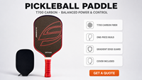 Raquette de pickleball tout-en-un pressée thermiquement en fibre de carbone T700, finition mate K-fiber premium, 230g, 41.5cm, 16mm, pour l'entraînement