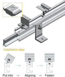 Kit de montage solaire ARTSIGN Butterfly Rail avec <span class=keywords><strong>pince</strong></span> intermédiaire solaire en alliage d'aluminium <span class=keywords><strong>pour</strong></span> rail PV, <span class=keywords><strong>pour</strong></span> utilisation sur toiture, accessoires inclus - Product Image 1