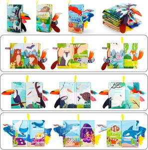 3 pezzi libri da bagno in tessuto morbido per neonati e neonati con ritagli sensoriali giocattoli per <span class=keywords><strong>Baby</strong></span> Shower - Product Image 5