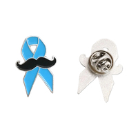 Usine Personnalisé PROSTATE CANCER SENSIBILISATION Métal Pin Bleu Moustache Émail Badge Mâle Santé Promos Charité Souvenir Cadeau En Gros