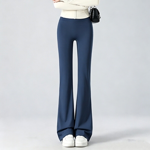 Pantalones de yoga acampanados de cintura alta para mujer, leggings con control de abdomen y tacto suave, con bolsillo trasero para entrenamiento y uso casual. - Product Image 4