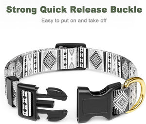 보헤미안 트라이벌 패턴 나일론 애완견 목줄 (골드 D링, 맞춤형 버클, 열전사 프린팅, 소형견, 중형견, 대형견용) - Product Image 3