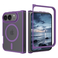 Étui magnétique effet peau pour iPhone Fold 18, coque de téléphone givrée compatible avec la recharge sans fil pour iPhone Fold 18