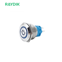 19mm On Off Bi-Color Dual Color illuminé LED Interrupteur à bouton-poussoir d'alimentation en métal momentané 12V