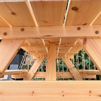 Ensemble de table et de banc d'extérieur en bois de pin massif pour le parc Mobilier urbain Espace public Design naturel durable Fête Vente en gros