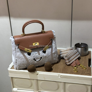 Jellycats New Autumn Winter Leather Plush Cartoon <strong>Bag</strong> for Ladies Handbag with Shoulder Strap Smiling Face Backpack - Product Image 3