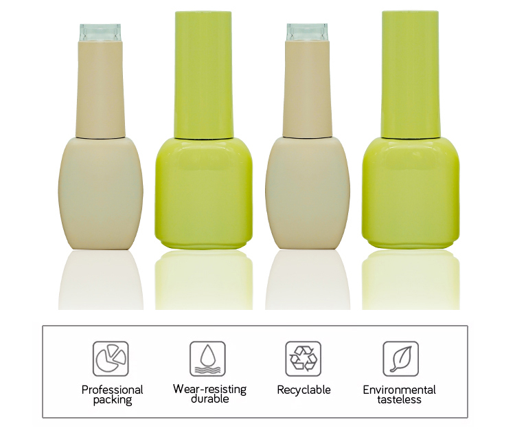 Yellow Green 15ml Empty UV Gel Polish Bottles BPA Free Eco Friendly
