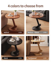 Table basse ronde en noyer rustique moderne - Table d'appoint en bois compacte pour salon, chambre à coucher, hôtel, appartement, usage domestique