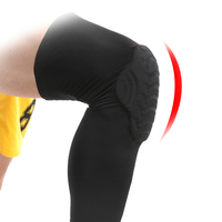 Rodilleras de Baloncesto Transpirables, Elásticas, Flexibles y Delgadas de Spandex/Nailon, Rodillera de Protección con Diseño de Panal, Manga Larga para Pierna, Protección Integral