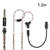 Câble de mise à niveau pour écouteurs de jeu TRN RedChain Plus Gramr avec micro détachable 3,5 mm 1,2 m/2 m, câble mixte cuivre-argent à quatre conducteurs