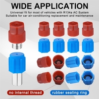 Kit de joints toriques Threlaco pour climatiseur de voiture R12 R22 R134a, accessoire de valve de pneu, bouchon anti-poussière double tête pour système CVC