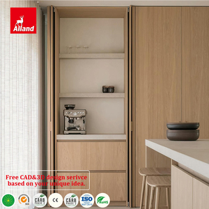 Système de porte coulissante double en chêne frisé Alland à <span class=keywords><strong>prix</strong></span> compétitif, idéal pour les comptoirs et armoires de cuisine - Product Image 1