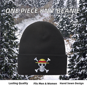 Gorro de Punto Bordado de una Pieza, Gorro Cálido para Hombres y Mujeres Estudiantes, Otoño Invierno, Spandex/Poliéster, Ajustable - Product Image 2