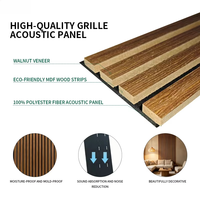 Panneaux acoustiques en bois à lattes 2400*600*21mm, panneaux muraux insonorisants modernes en MDF PET pour la décoration intérieure de la maison et du bureau