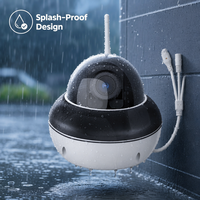 Caméra de sécurité dôme PTZ sans fil WiFi avec projecteur infrarouge, vision nocturne, détection de mouvement et Ethernet pour la maison et le bureau