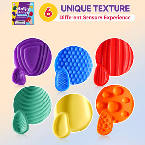 Textured Sensory <b>Fidget</b> Stones 6PCS Silicone Worry Stones for Kids Adults Stress Relief Tactile Hand Toys Portable Calm Gifts - Product Image 6