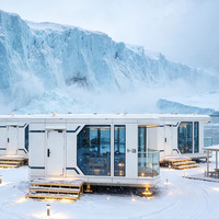 Maison-capsule hivernale sur mesure, avec taille et fonctionnalités personnalisées, marque privée, pour station de ski alpine, service de vente en gros