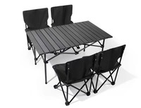 Meubles de patio en acier métallique pliables légers en gros, ensembles de table et de chaises pliantes portables pour l'extérieur, camping, plage, extérieur, hall