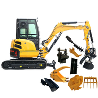 Envío Gratis Mini Excavadora de 3.5 Toneladas y 2 Toneladas con Motor Diésel Kubota, Nueva Excavadora China, Excavadora de Orugas, Mini Excavadora con Certificación CE para Uso Agrícola