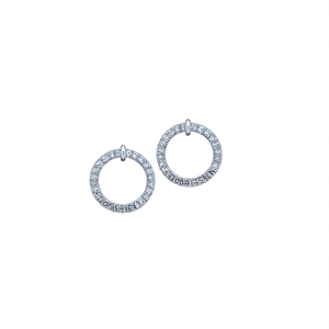 Boucles d'oreilles en diamant Alexandria, or blanc, taille brillant ronde, couleur G, naturelles, minimalistes, pour un usage quotidien, pour femmes - Product Image 1