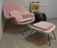 Fauteuil de loisirs inclinable en fibre de verre style nordique, design utérus-placenta, mobilier artistique créatif, pieds en métal modernes, canapé individuel unique et luxueux