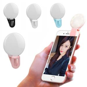 Portable Rechargeable USB Camera Clip Photography Video Mobile Phone LED Selfie Phone Ring Light with logo Custom - Product Image 1