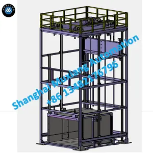 MX Continuous Vertical Conveyor System With Roller Conveyor Table And Chain Conveyor Platform For Lifting Box