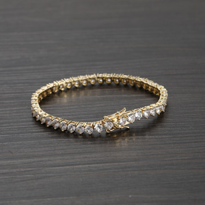 Pulsera de tenis de 4 mm con circonitas de tres puntas para hombre, pulsera de tenis Tanjing, collar de moda Lijing - Product Image 2