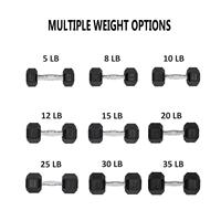 Vente en gros d'haltères de musculation en caoutchouc hexagonaux pour salle de sport, ensemble d'haltères hexagonaux en caoutchouc LB, achat en ligne