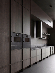 Luxury Fitted Smart Solid Wood Finish Light Curved Island Open <strong>Cabinet</strong> Quartz Countertop <strong>Slim</strong> Shaker Kitchen <strong>Cabinet</strong> - Product Image 3