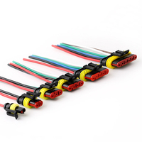 Konektor Otomotif AMP Tahan Air IP67 Inti Tembaga, Kabel Harness Pria Wanita untuk Mobil Motor, Isolasi PVC 1.5mm