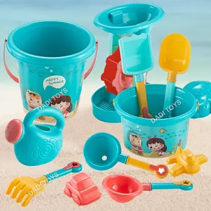 Jouets de plage en plastique écologique, ensemble de seaux, jouet, râteau à sable, pelle, seau de plage et jouets