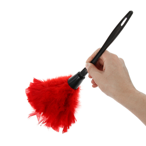 <span class=keywords><strong>Plumeau</strong></span> en plumes d'autruche de 35 cm en gros avec manche en plastique, motif teinté, couleur turquie, pour décorations de fête et de mariage - Product Image 6