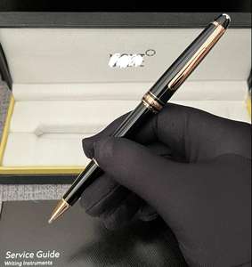 Luxury Classic Design Novelty Ballpoint <b>Pen</b> Rose Gold Metal Material Smooth 0.5mm Writing Black/Blue Ink Professional Gift Box - Product Image 1