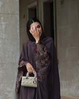 Abaya Quotidienne Modeste 2026, Robe de Soirée Élégante de Haute Qualité, Robe Musulmane pour l'Aïd, Ramadan, Abaya Simple et Élégante, Ouverte, Noire