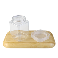 Pots en plastique carrés transparents vides de 250 ml, 300 ml, 360 ml, qualité alimentaire, pour bonbons, café, thé, emballage cosmétique, pots à crème en plastique