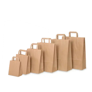 <b>Biodegradable</b> 15x8x21cm Eco-friendly Kraft <b>Paper</b> Bag With Flat Handle - Product Image 2