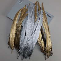 Plumes de queue de coq naturelles or et argent de pulvérisation en vrac plumes Gallo en vrac pour décoration de Costumes de carnaval