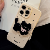 Étui de protection pour téléphone portable souple style film, motif pois inspiré d'Instagram, style coréen, pour iPhone 16/15 Pro Max/13/17