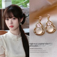 Anting Tusuk Tungsten Bentuk Labu LBT OEM untuk Wanita, Perak 925 Berlapis Elektro, Retro, Pesta Pernikahan, Mewah, Kelas Atas, Guangdong