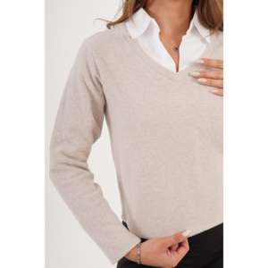 Chemisier en tricot à col chemise pour femme, anti-boulochage, pour usage quotidien - Product Image 2