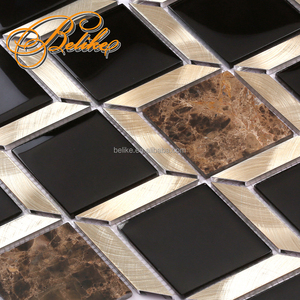 Tinh tế tối emperador Tính năng khảm tường gạch claret giai điệu hình thoi thủy tinh bằng đá cẩm thạch opluence trang trí nội thất giọng backspace bao gồm - Product Image 1