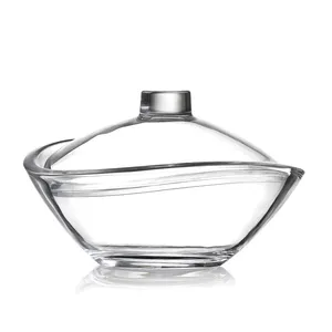 1077CJb Atlantic med canister clear glass bowl with cover high quality salad snack bowls set
