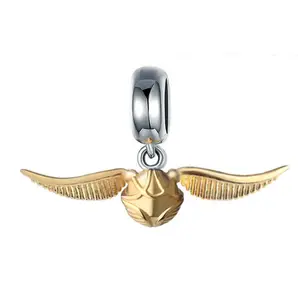 harry potters charms golden snitch sterling silver beads 03365